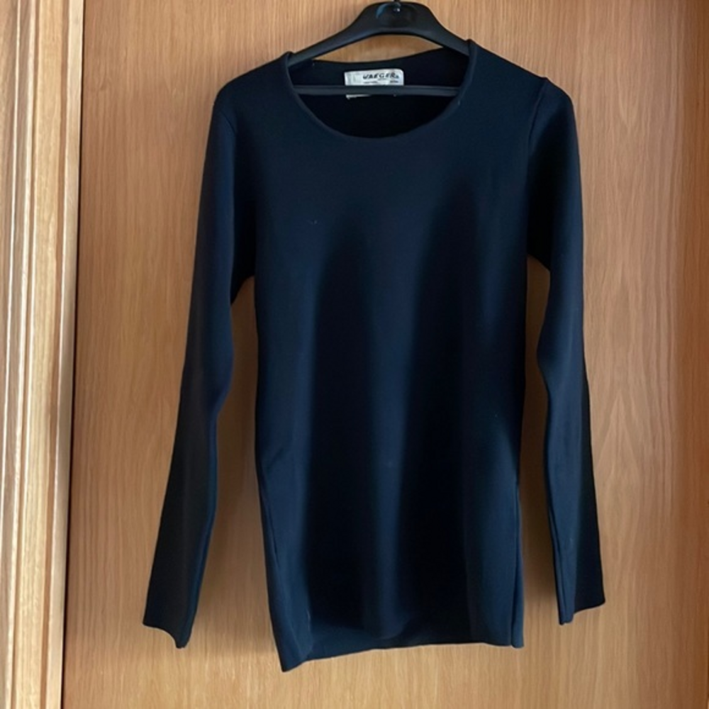 Jaeger Vintage Women’s Wool Sweater Crew Neck Black Size EU Size 34 Small (4)‎